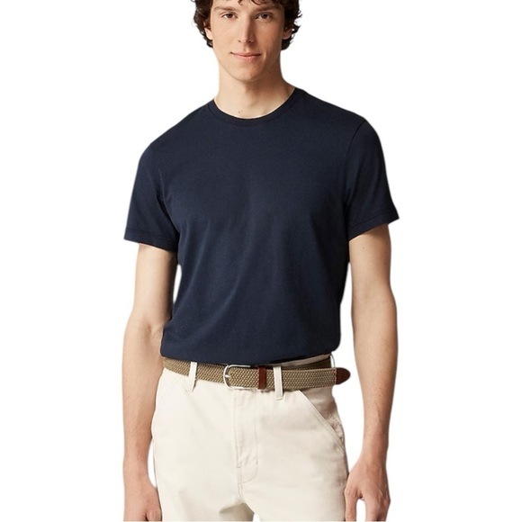 J Crew Navy Blue Broken In Short Sleeve Tee Crew Neck Mens Size S Classic Fit - Picture 1 of 9